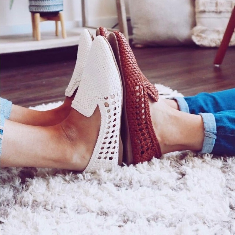 Birdies Brown Woven Flats - Picture 2 of 4